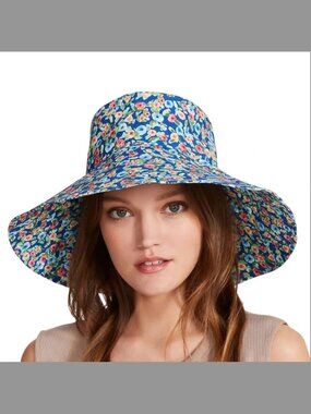 EVIE & EMMA Blue Oversized Floral Bucket Hat